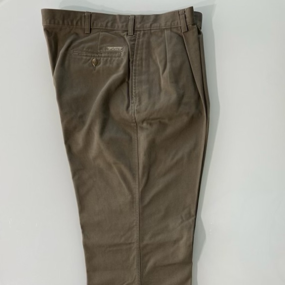 EUC Mens Haggar Generations Cotton Brown Pleated Pants, 38/34 - Picture 2 of 4